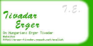 tivadar erger business card